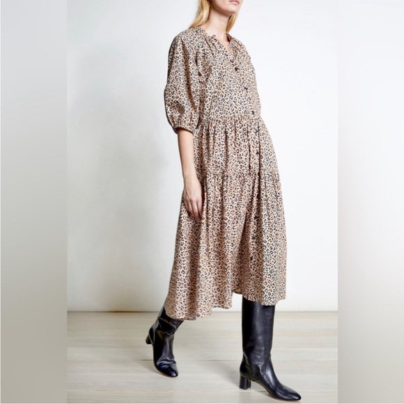 Apiece Apart Leopard Mitte Dress Size 8 - Picture 1 of 10